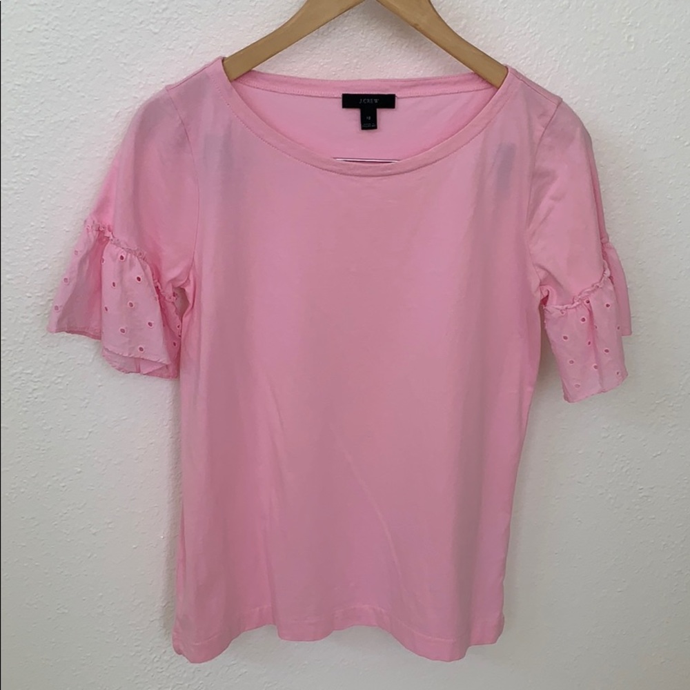 J. Crew Eyelet Ruffle Sleeves Top